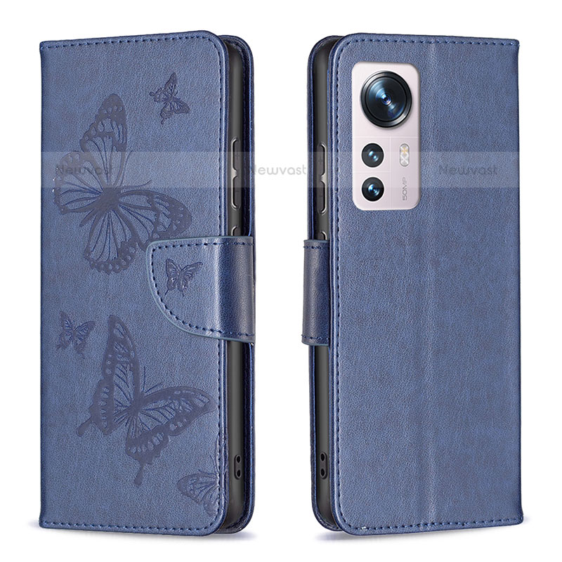 Leather Case Stands Butterfly Flip Cover Holder B13F for Xiaomi Mi 12S 5G