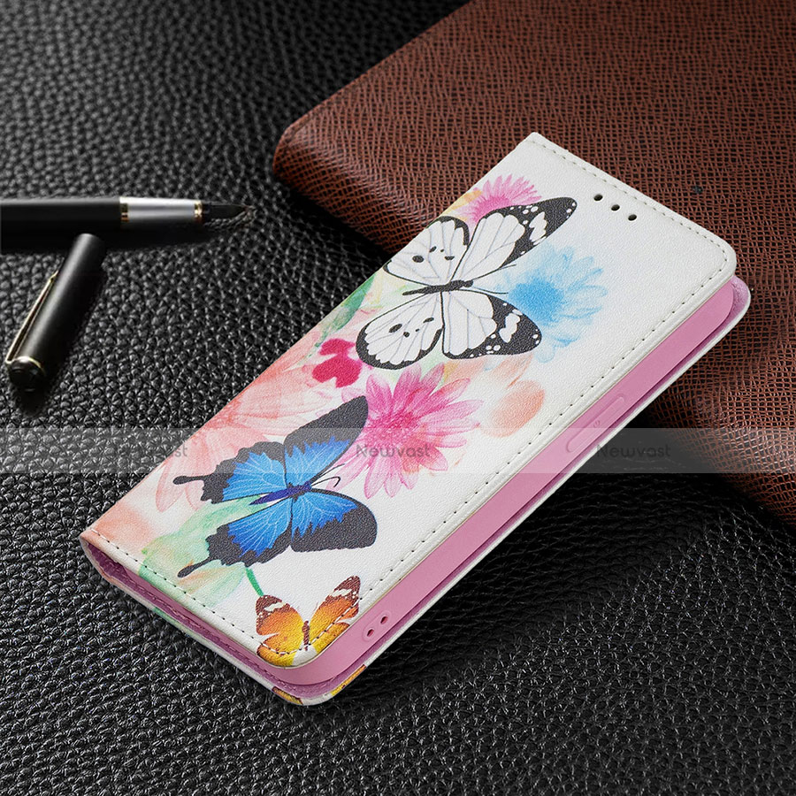 Leather Case Stands Butterfly Flip Cover Holder for Apple iPhone 13 Mini Pink