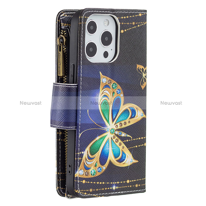 Leather Case Stands Butterfly Flip Cover Holder for Apple iPhone 14 Pro Max Mixed