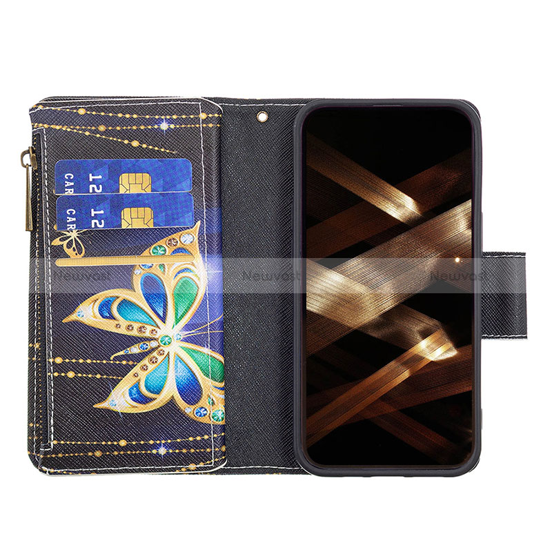 Leather Case Stands Butterfly Flip Cover Holder for Apple iPhone 14 Pro Max Mixed