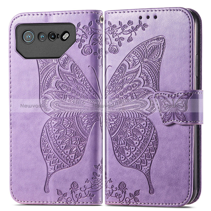 Leather Case Stands Butterfly Flip Cover Holder for Asus ROG Phone 7 Ultimate