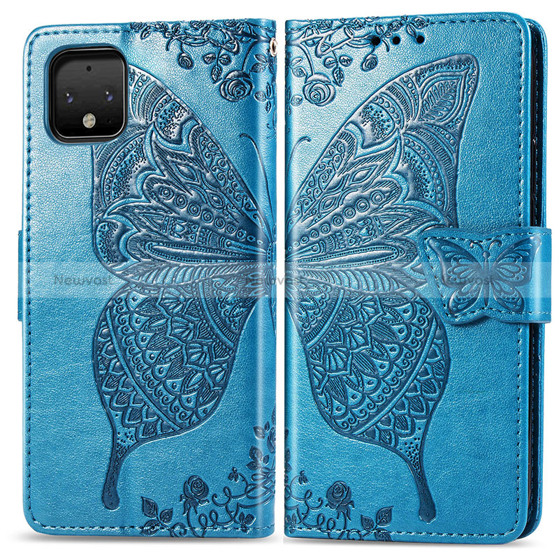 Leather Case Stands Butterfly Flip Cover Holder for Google Pixel 4