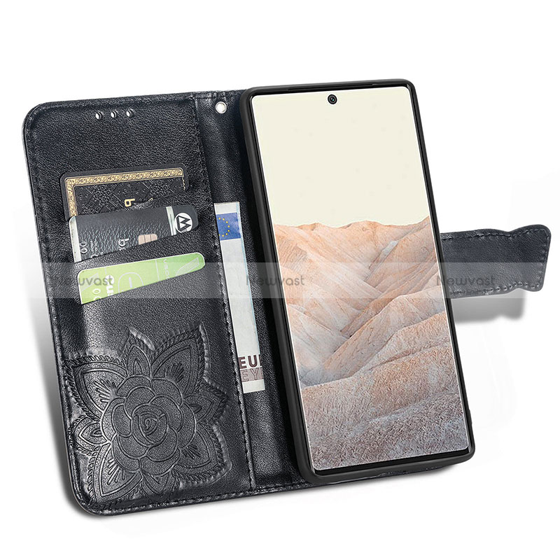 Leather Case Stands Butterfly Flip Cover Holder for Google Pixel 6 5G