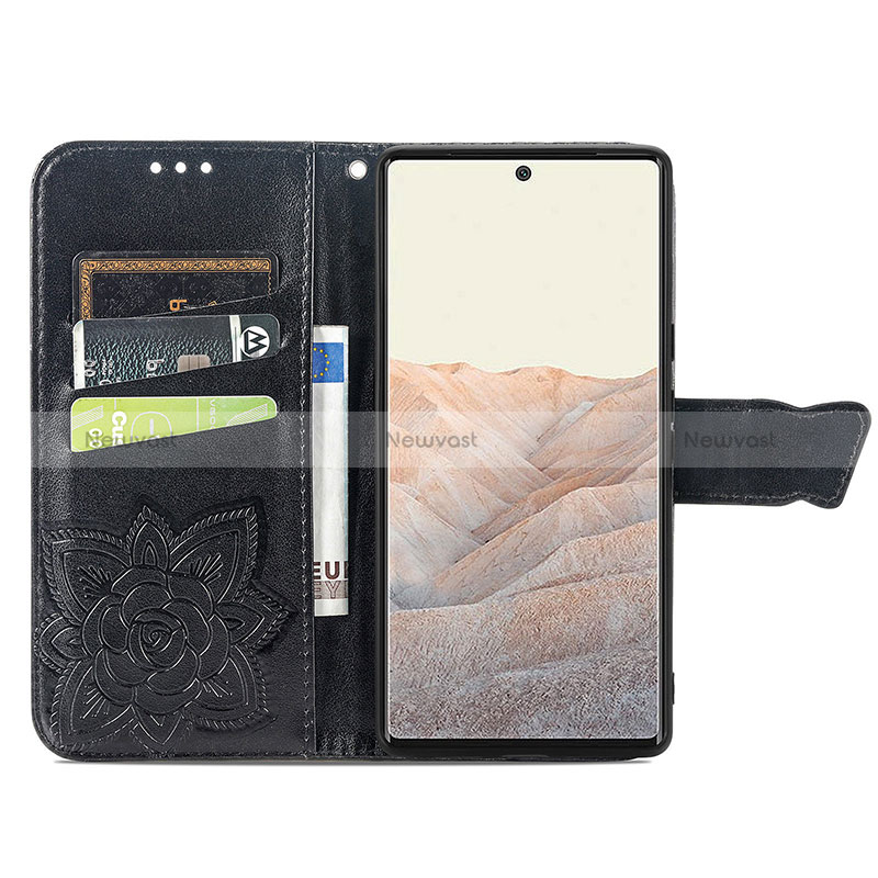Leather Case Stands Butterfly Flip Cover Holder for Google Pixel 6 Pro 5G