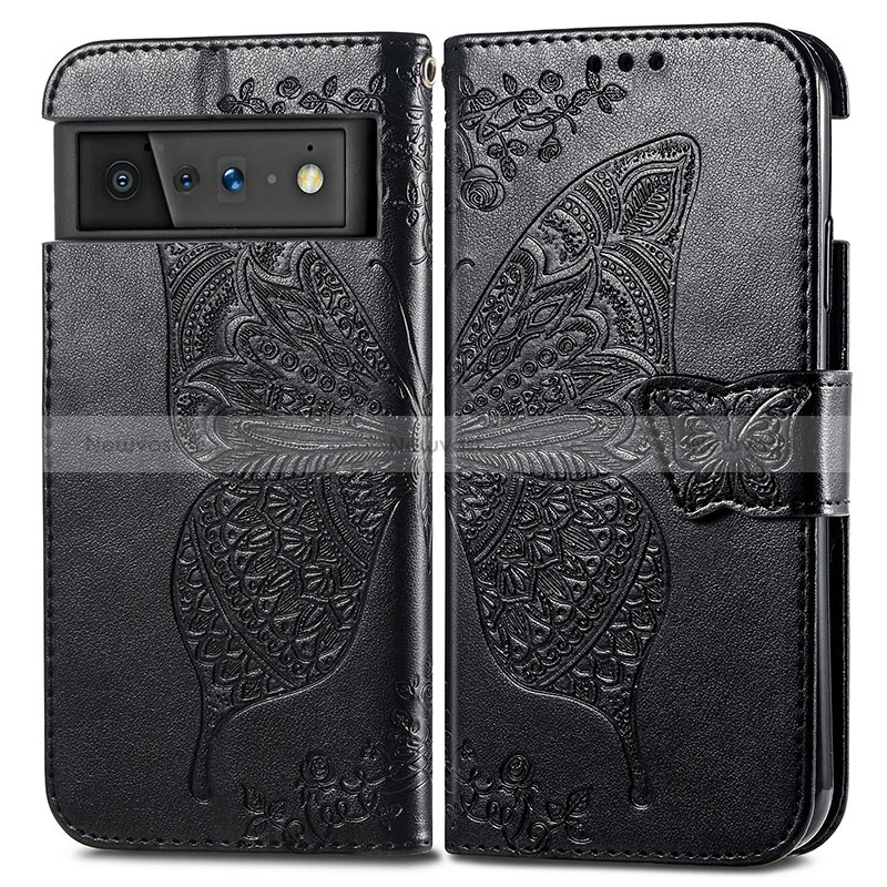 Leather Case Stands Butterfly Flip Cover Holder for Google Pixel 6 Pro 5G