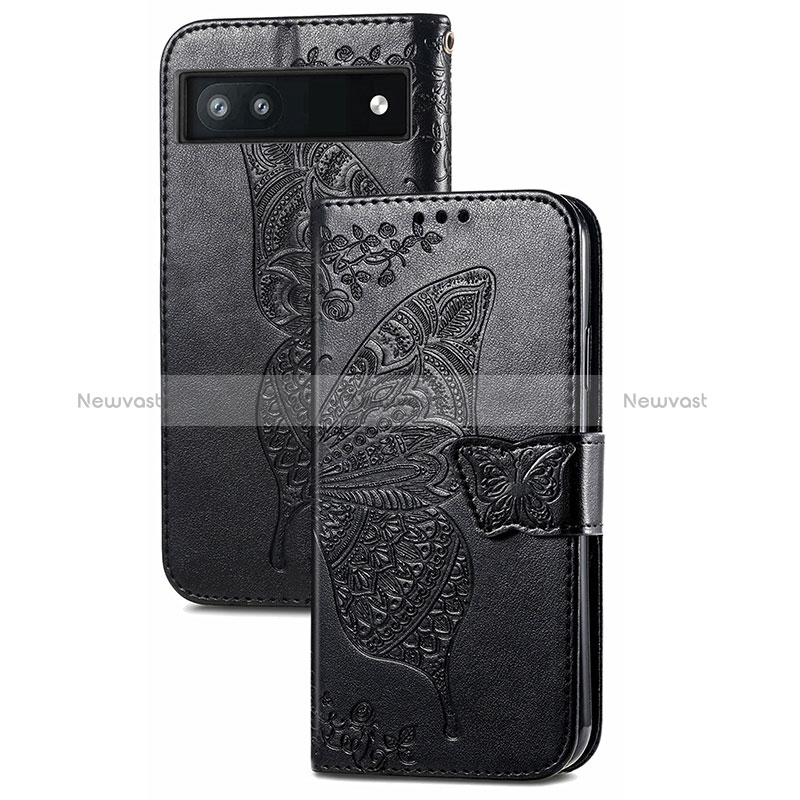 Leather Case Stands Butterfly Flip Cover Holder for Google Pixel 6a 5G