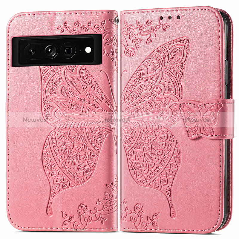 Leather Case Stands Butterfly Flip Cover Holder for Google Pixel 7 Pro 5G