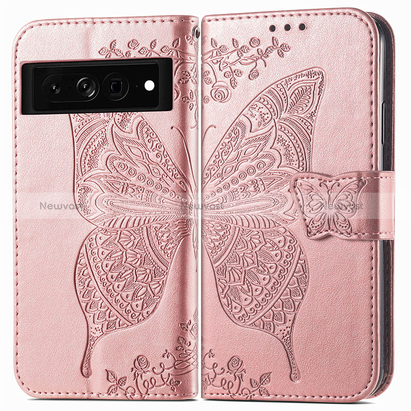 Leather Case Stands Butterfly Flip Cover Holder for Google Pixel 7 Pro 5G