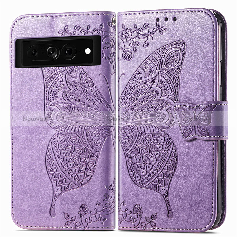 Leather Case Stands Butterfly Flip Cover Holder for Google Pixel 7 Pro 5G