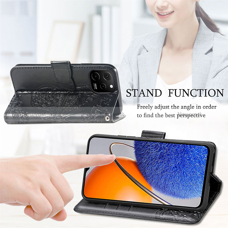 Leather Case Stands Butterfly Flip Cover Holder for Huawei Enjoy 50z