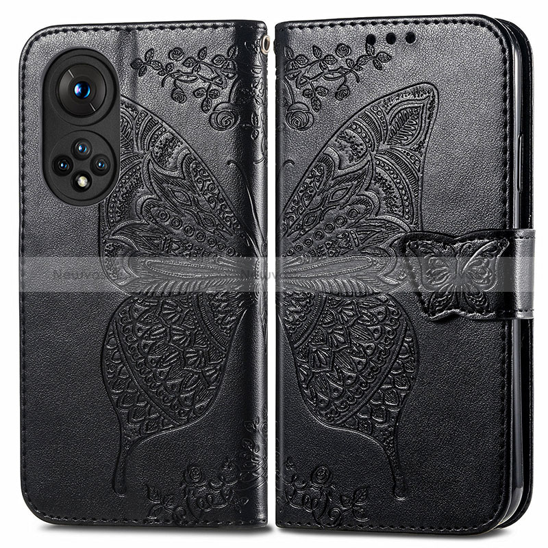 Leather Case Stands Butterfly Flip Cover Holder for Huawei Honor 50 Pro 5G