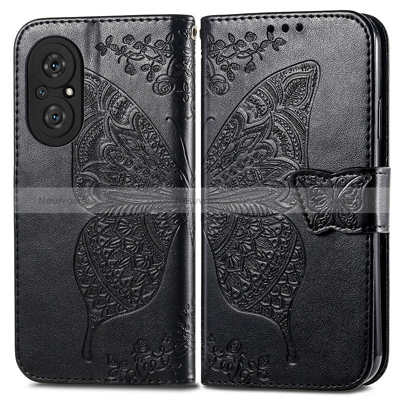 Leather Case Stands Butterfly Flip Cover Holder for Huawei Honor 50 SE 5G