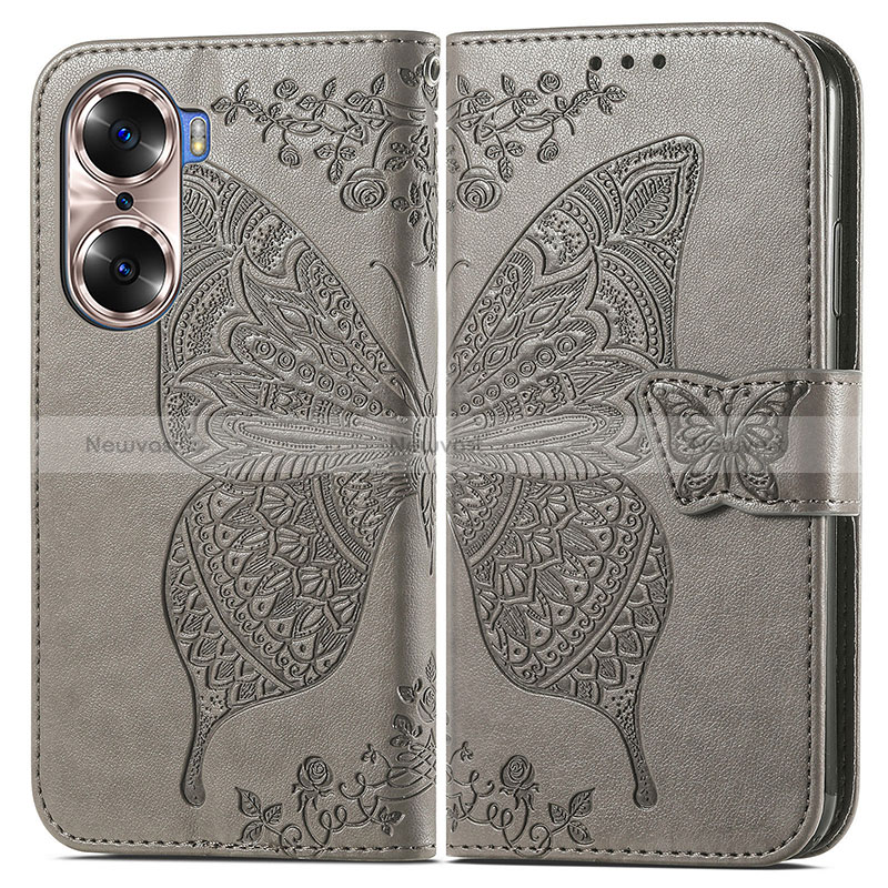 Leather Case Stands Butterfly Flip Cover Holder for Huawei Honor 60 5G