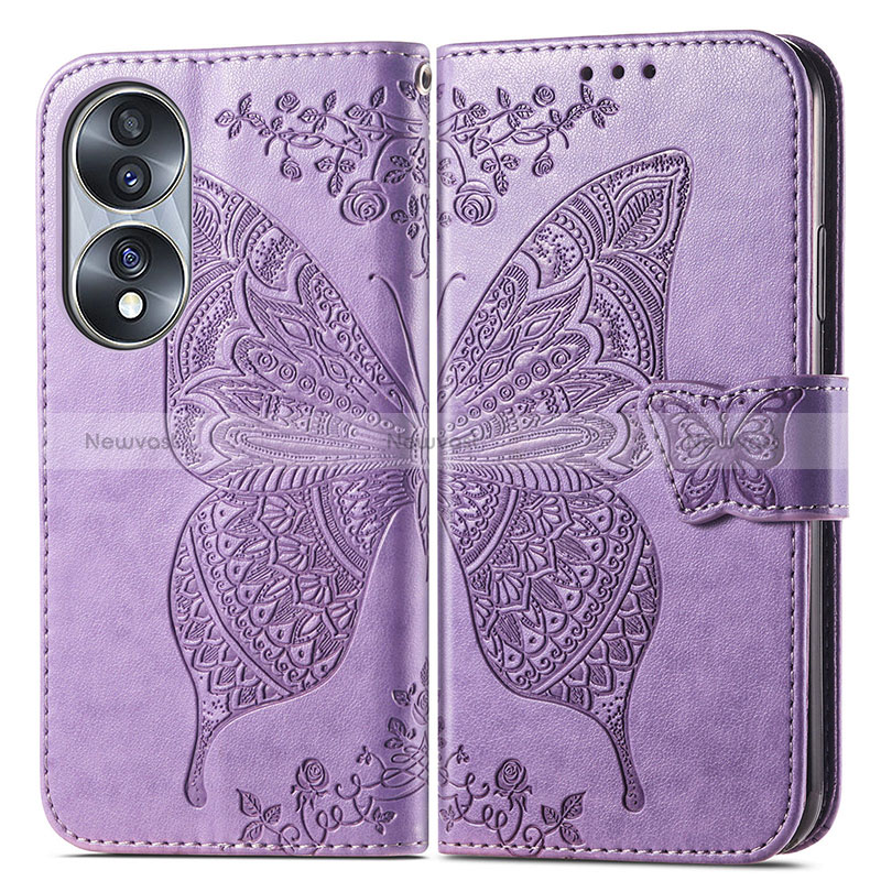 Leather Case Stands Butterfly Flip Cover Holder for Huawei Honor 70 5G