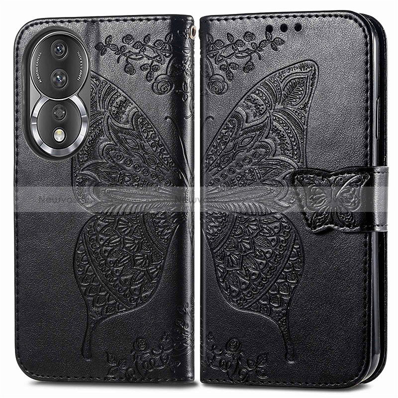 Leather Case Stands Butterfly Flip Cover Holder for Huawei Honor 80 5G