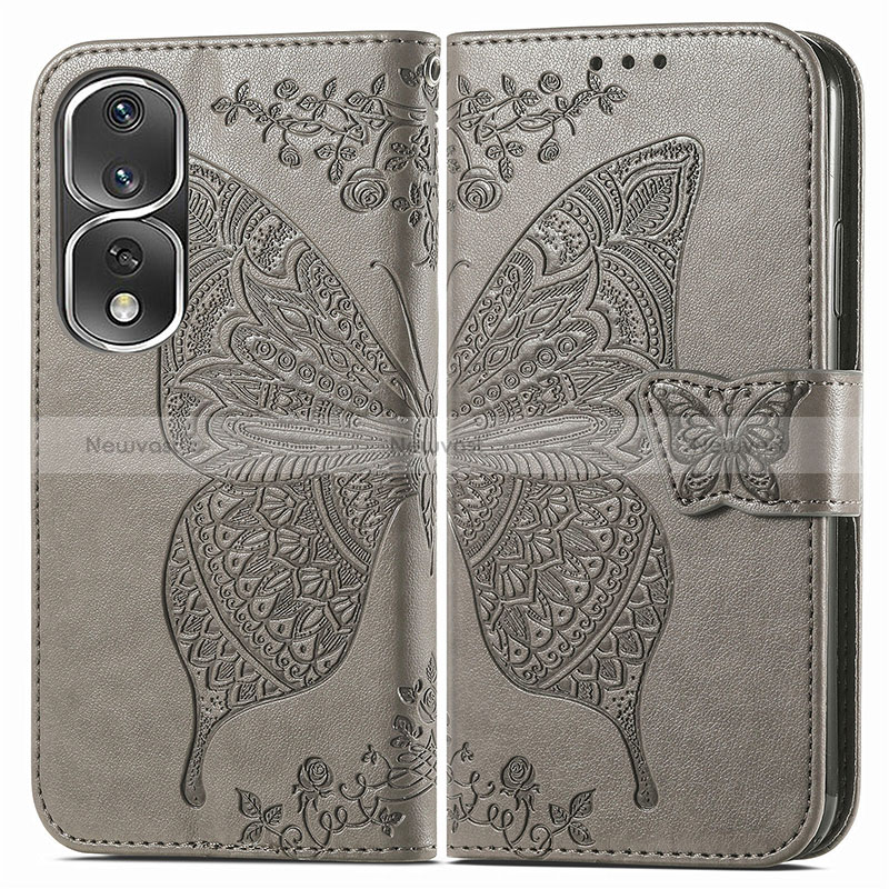 Leather Case Stands Butterfly Flip Cover Holder for Huawei Honor 80 Pro Flat 5G