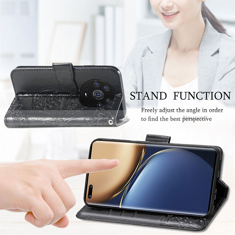 Leather Case Stands Butterfly Flip Cover Holder for Huawei Honor Magic3 Pro 5G