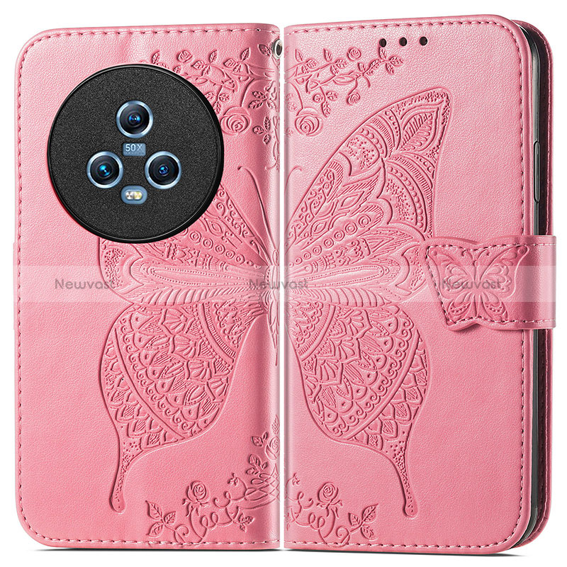 Leather Case Stands Butterfly Flip Cover Holder for Huawei Honor Magic5 5G