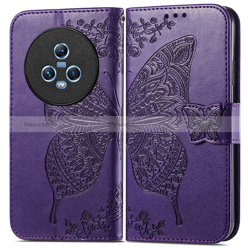 Leather Case Stands Butterfly Flip Cover Holder for Huawei Honor Magic5 5G