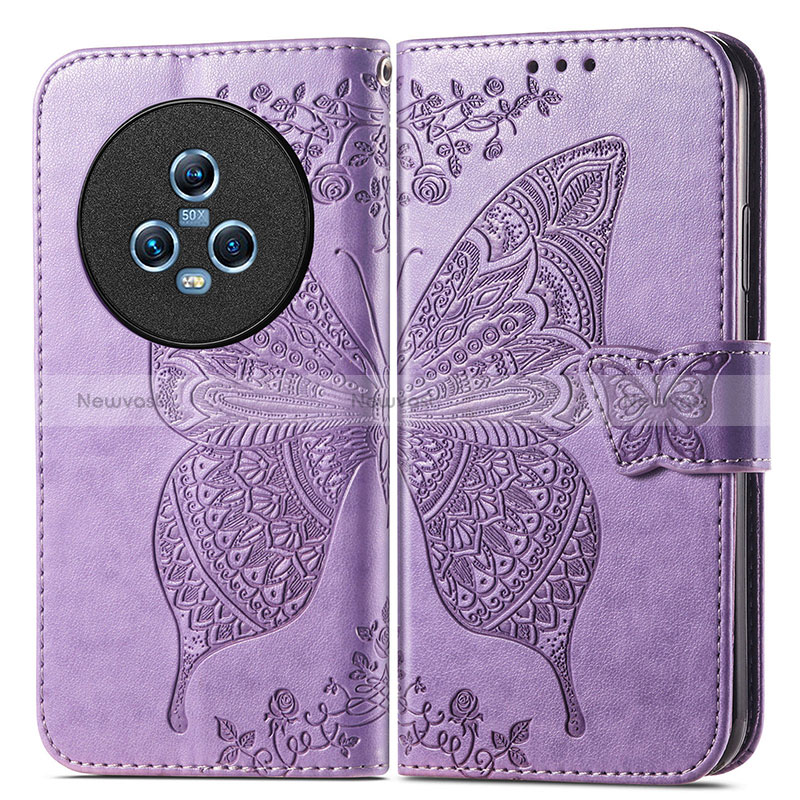 Leather Case Stands Butterfly Flip Cover Holder for Huawei Honor Magic5 5G