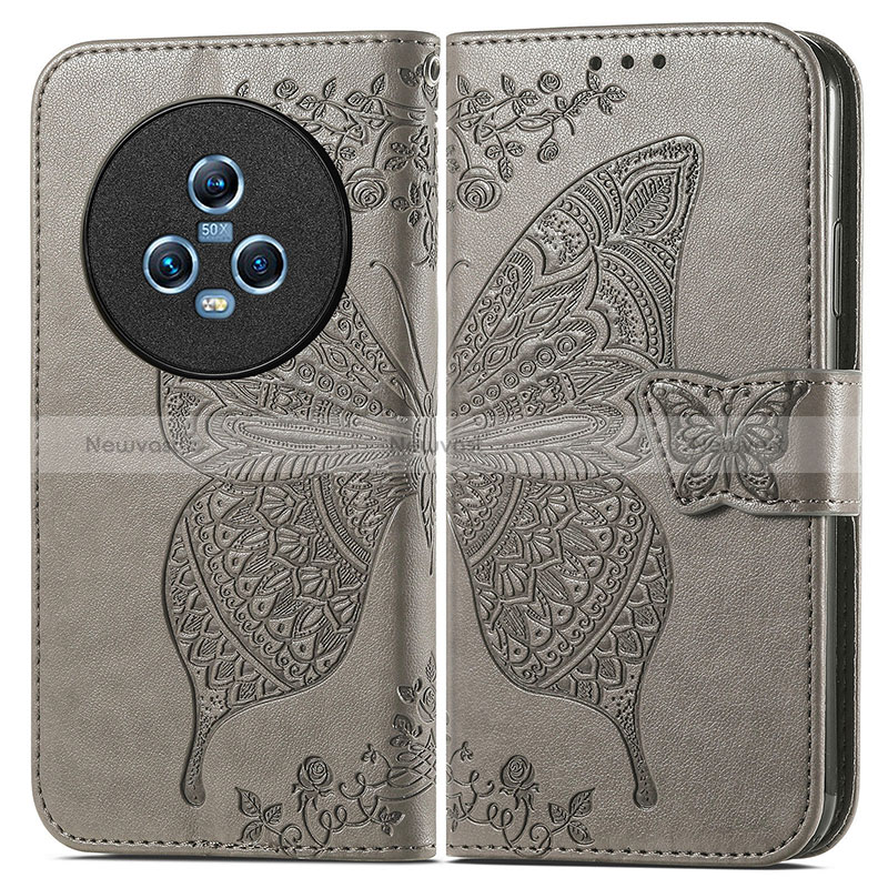 Leather Case Stands Butterfly Flip Cover Holder for Huawei Honor Magic5 5G