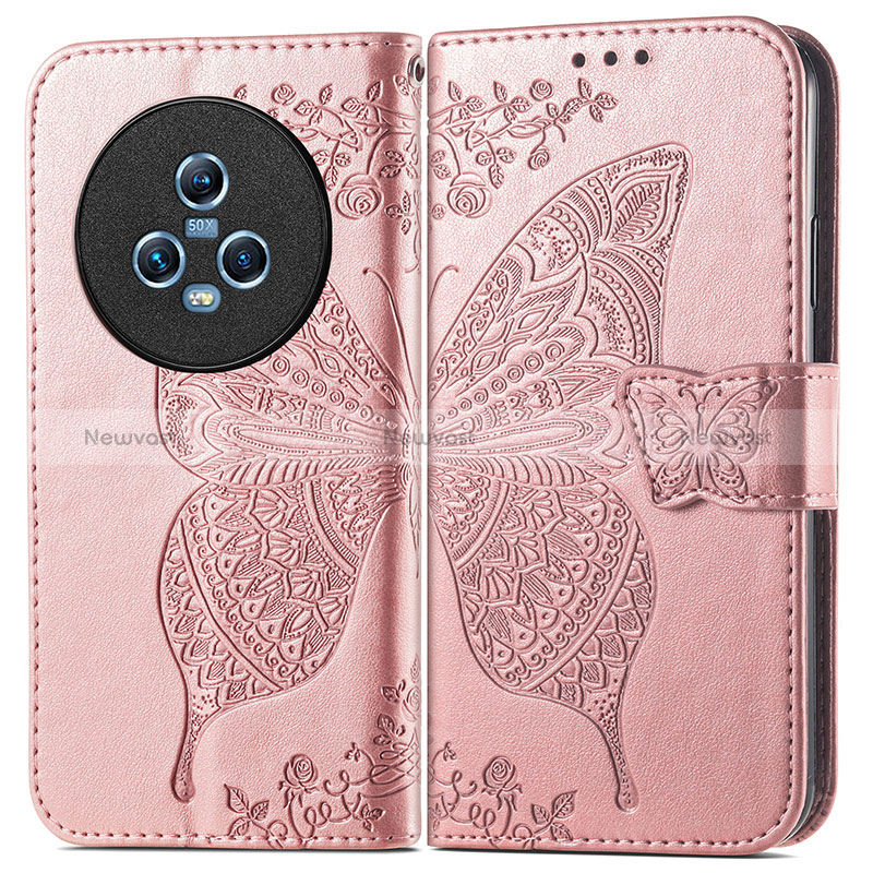 Leather Case Stands Butterfly Flip Cover Holder for Huawei Honor Magic5 5G