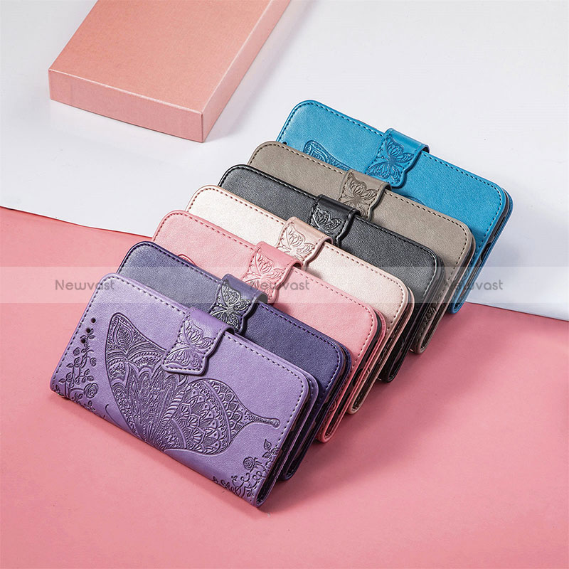 Leather Case Stands Butterfly Flip Cover Holder for Huawei Honor X6 5G