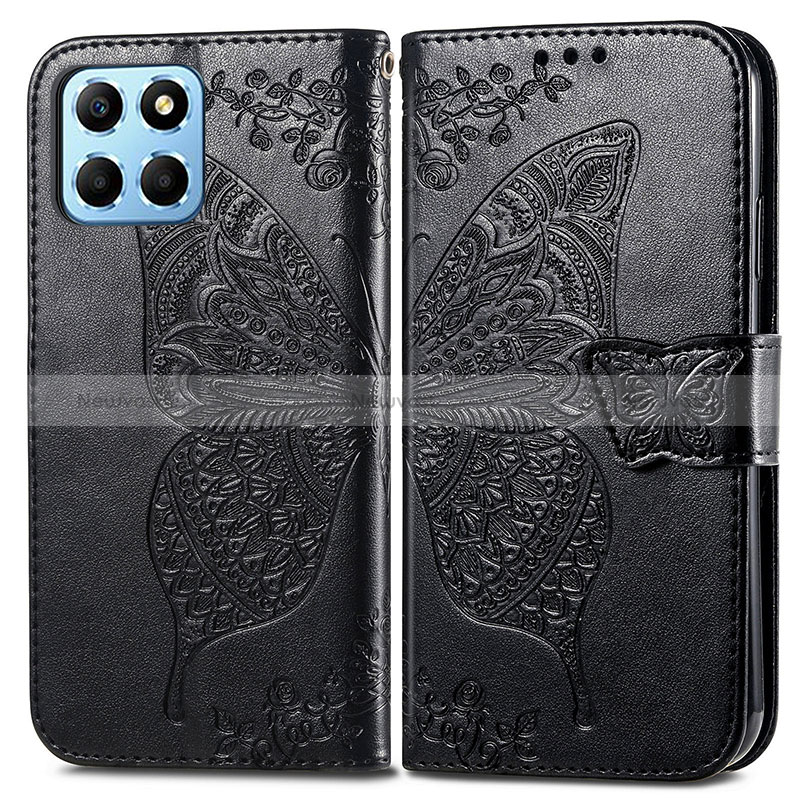 Leather Case Stands Butterfly Flip Cover Holder for Huawei Honor X6 5G