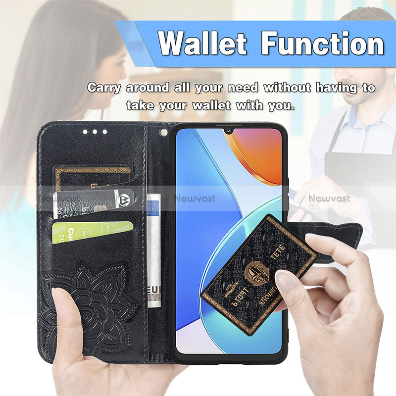 Leather Case Stands Butterfly Flip Cover Holder for Huawei Honor X7