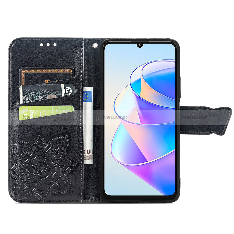 Leather Case Stands Butterfly Flip Cover Holder for Huawei Honor X7a