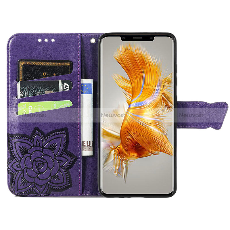 Leather Case Stands Butterfly Flip Cover Holder for Huawei Mate 50 Pro