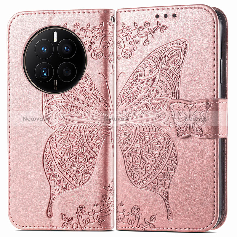 Leather Case Stands Butterfly Flip Cover Holder for Huawei Mate 50E