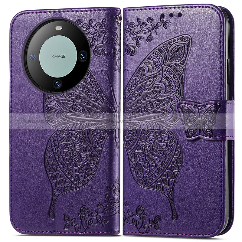 Leather Case Stands Butterfly Flip Cover Holder for Huawei Mate 60 Pro