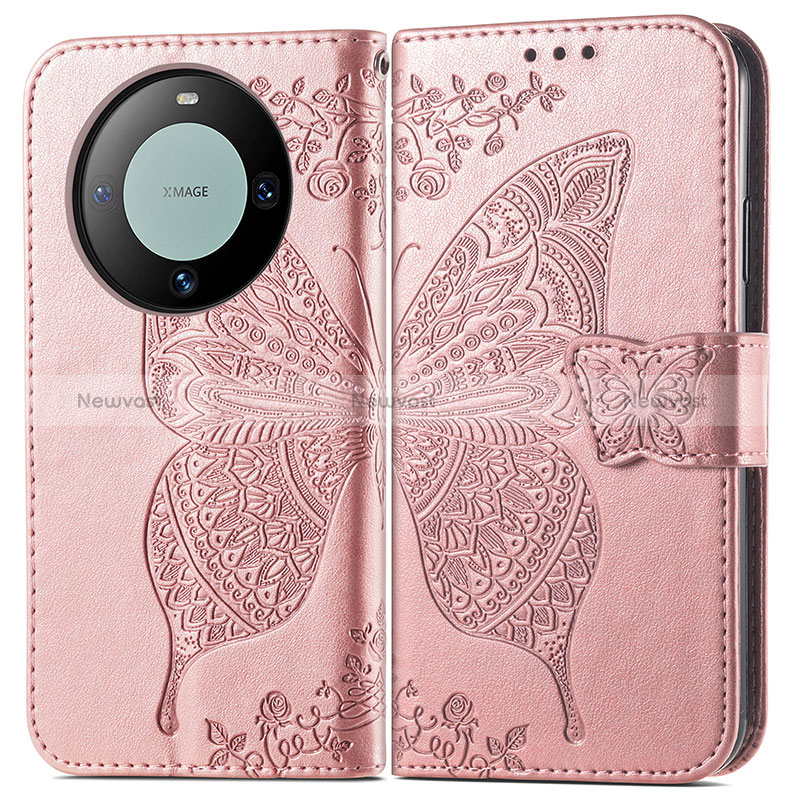 Leather Case Stands Butterfly Flip Cover Holder for Huawei Mate 60 Pro