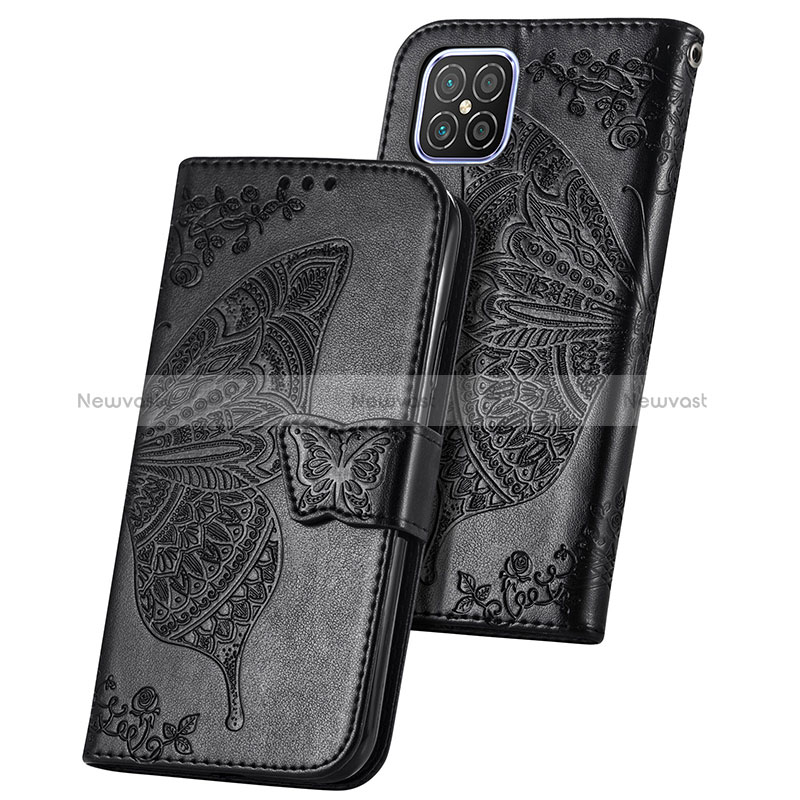 Leather Case Stands Butterfly Flip Cover Holder for Huawei Nova 8 SE 4G