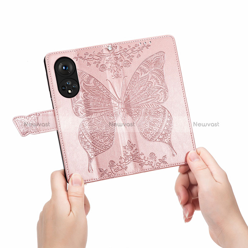 Leather Case Stands Butterfly Flip Cover Holder for Huawei Nova 9 Pro