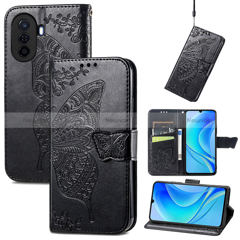 Leather Case Stands Butterfly Flip Cover Holder for Huawei Nova Y70