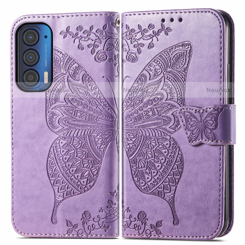 Leather Case Stands Butterfly Flip Cover Holder for Motorola Moto Edge (2021) 5G