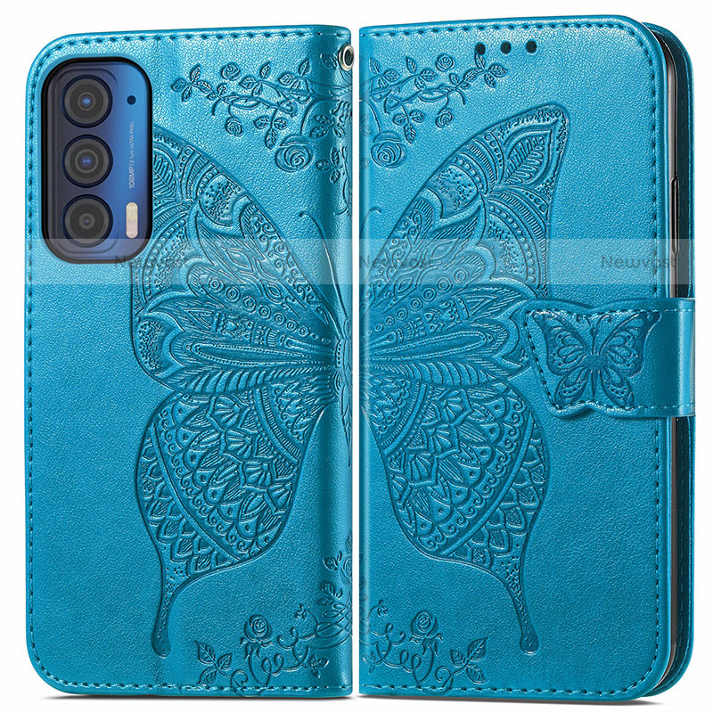 Leather Case Stands Butterfly Flip Cover Holder for Motorola Moto Edge (2021) 5G