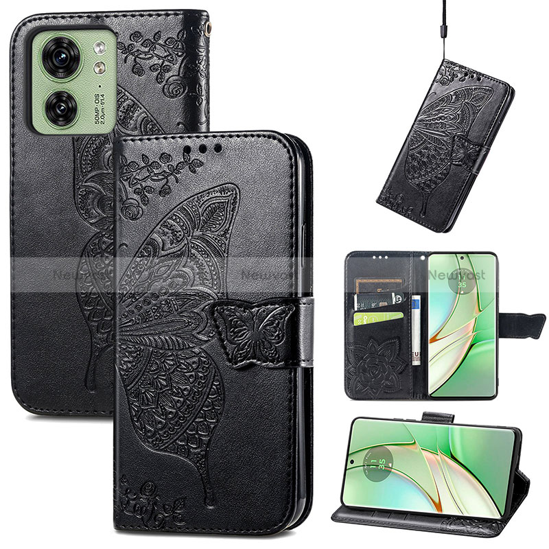 Leather Case Stands Butterfly Flip Cover Holder for Motorola Moto Edge 40 5G