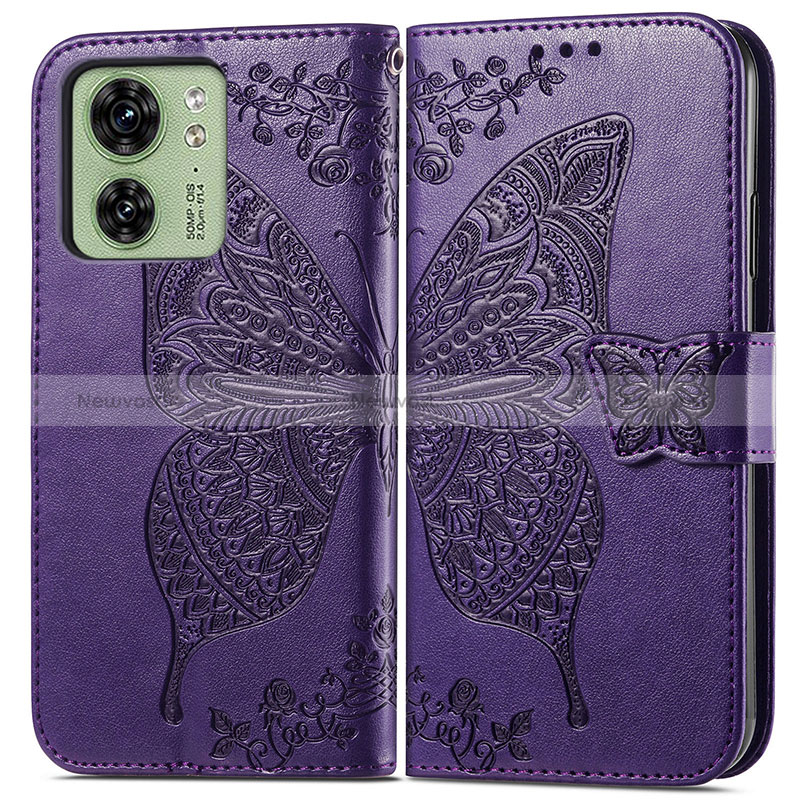 Leather Case Stands Butterfly Flip Cover Holder for Motorola Moto Edge 40 5G