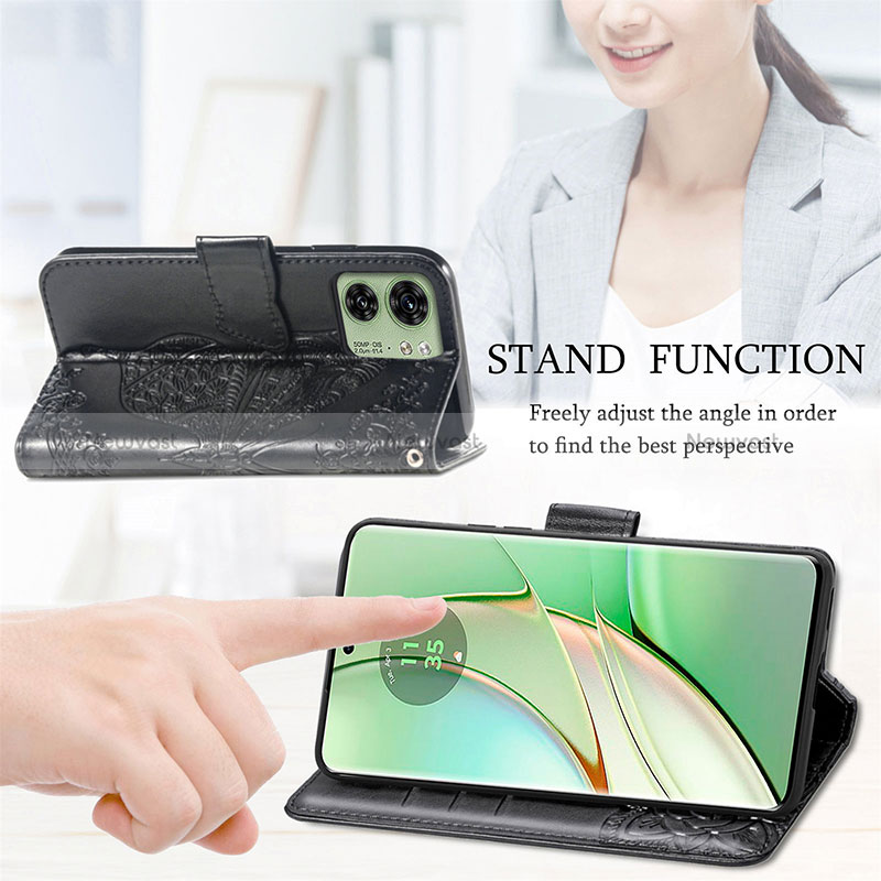 Leather Case Stands Butterfly Flip Cover Holder for Motorola Moto Edge 40 5G