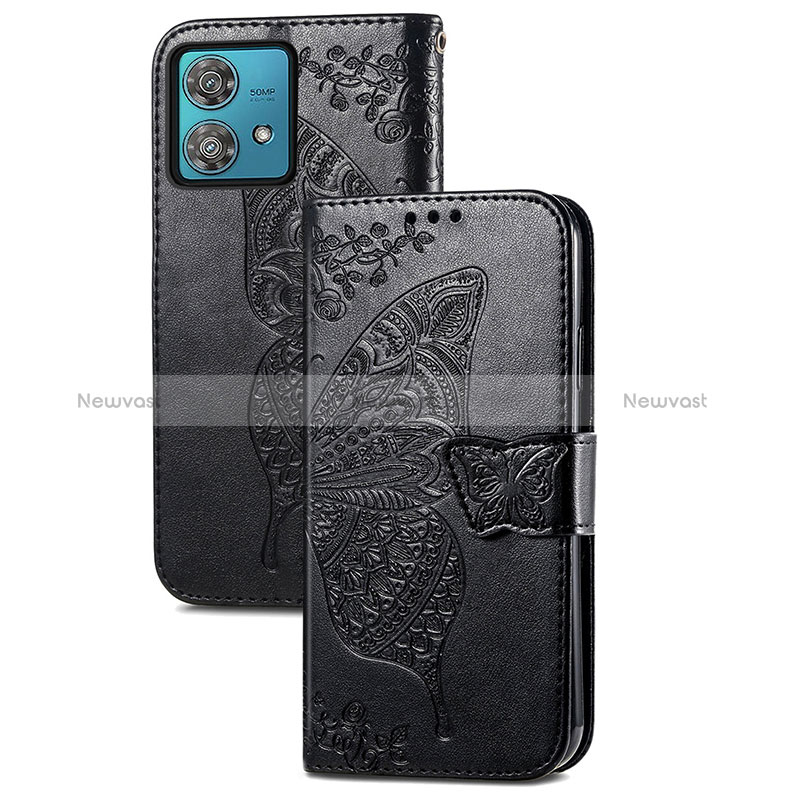 Leather Case Stands Butterfly Flip Cover Holder for Motorola Moto Edge 40 Neo 5G