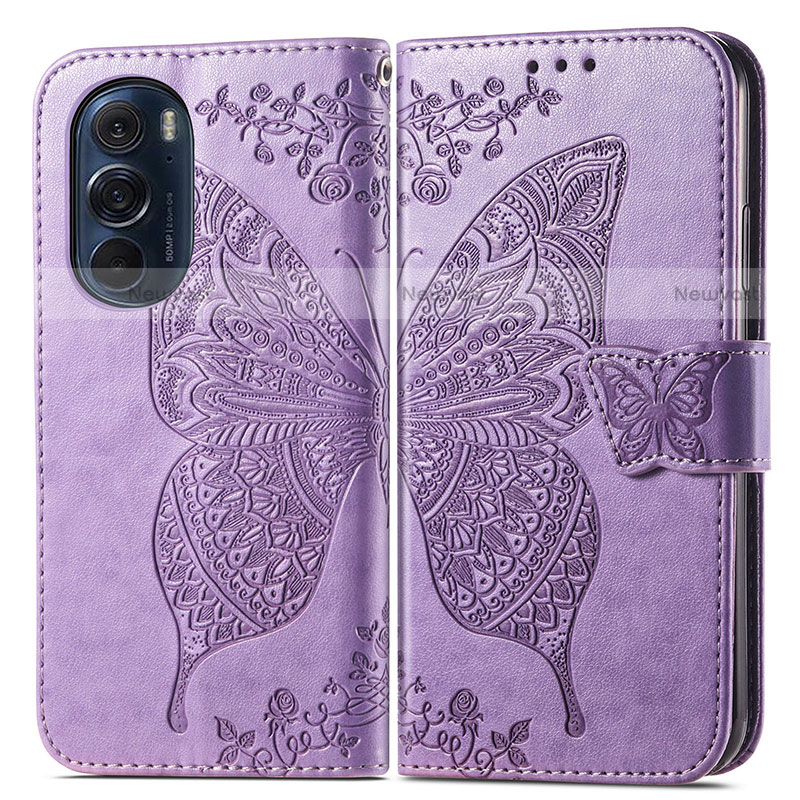 Leather Case Stands Butterfly Flip Cover Holder for Motorola Moto Edge Plus (2022) 5G