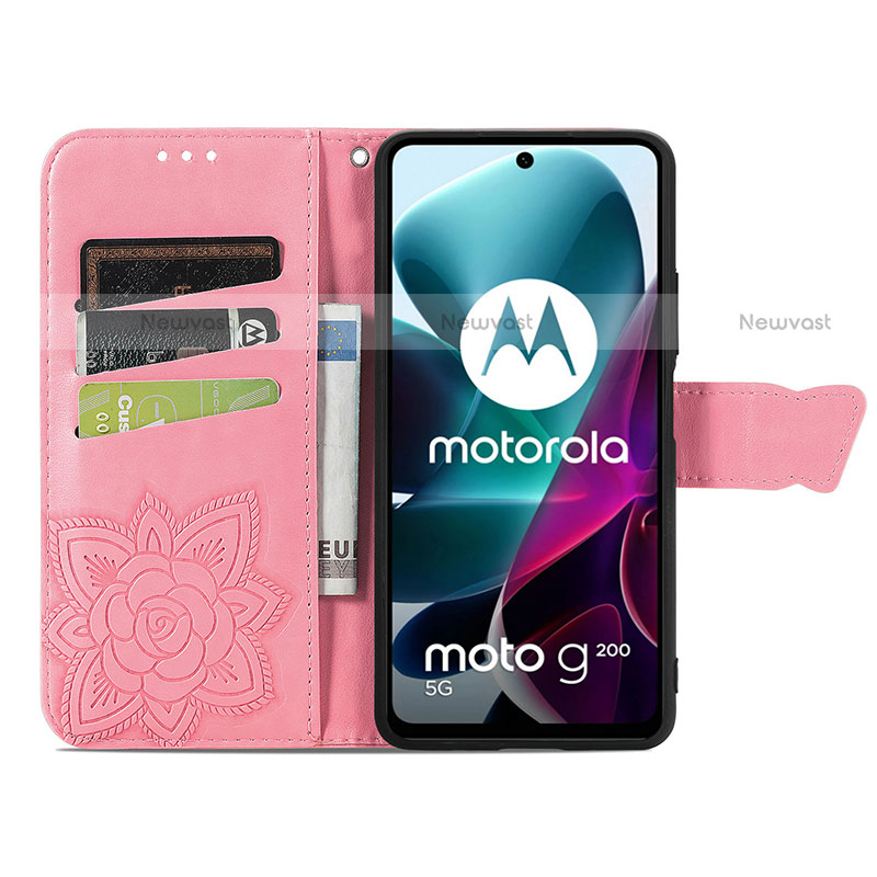 Leather Case Stands Butterfly Flip Cover Holder for Motorola Moto Edge S30 5G