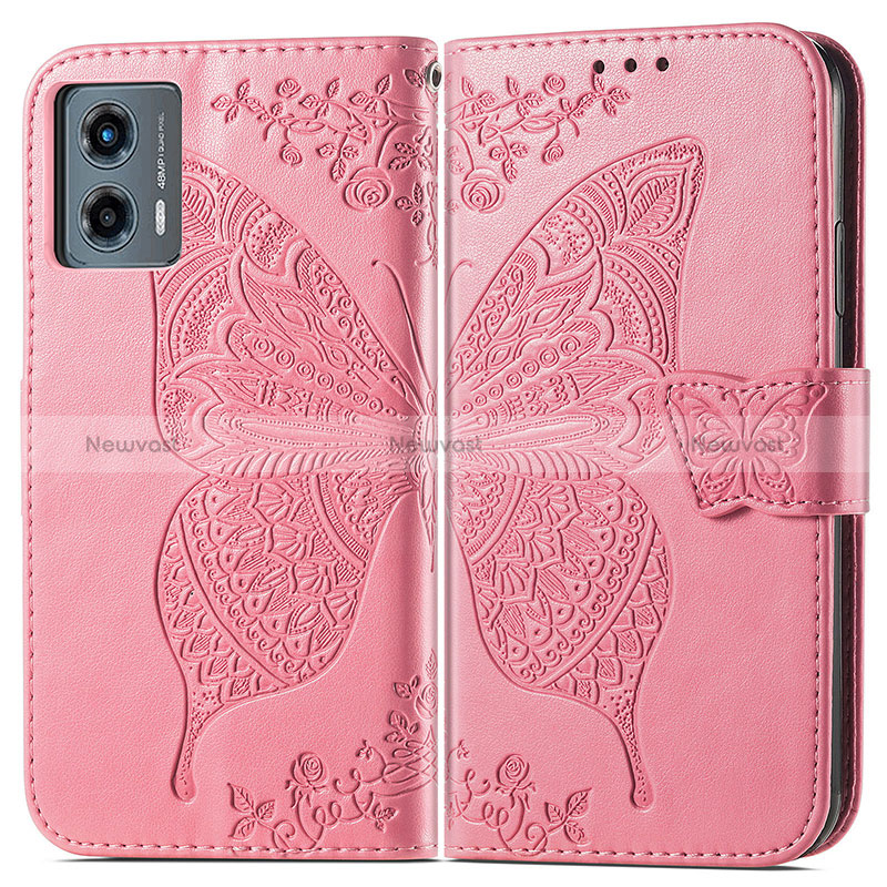 Leather Case Stands Butterfly Flip Cover Holder for Motorola Moto G 5G (2023)