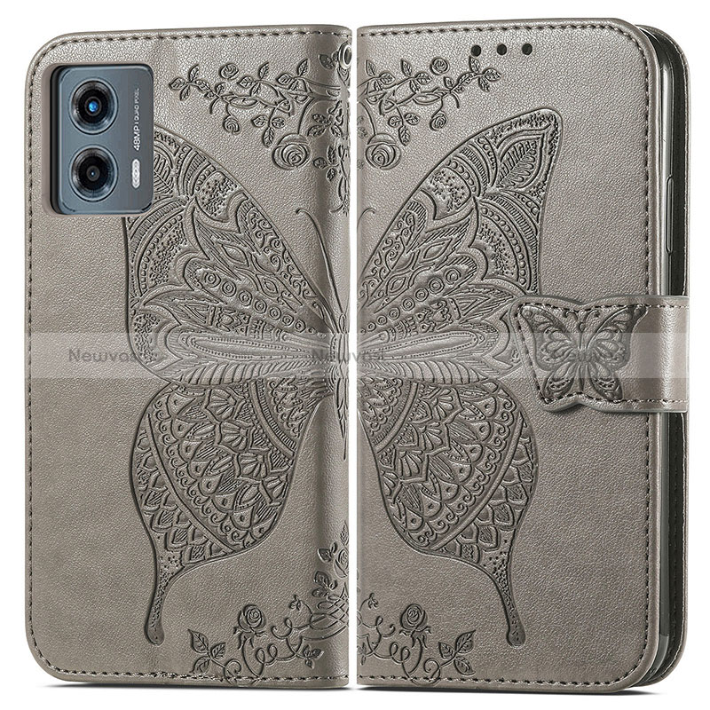 Leather Case Stands Butterfly Flip Cover Holder for Motorola Moto G 5G (2023)