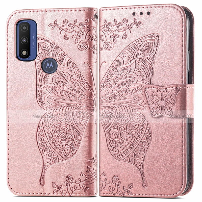 Leather Case Stands Butterfly Flip Cover Holder for Motorola Moto G Pure