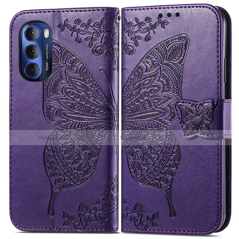 Leather Case Stands Butterfly Flip Cover Holder for Motorola Moto G Stylus (2022) 5G