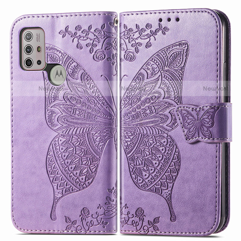 Leather Case Stands Butterfly Flip Cover Holder for Motorola Moto G10 Power